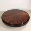 Orbit Round Coffee Table in Macassar Ebony & Brushed Steel