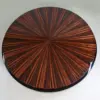 Orbit Round Coffee Table in Macassar Ebony & Brushed Steel