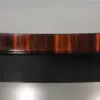Orbit Round Coffee Table in Macassar Ebony & Brushed Steel