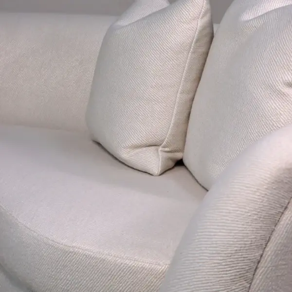 Luna Curved Ivory Bouclé Sofa