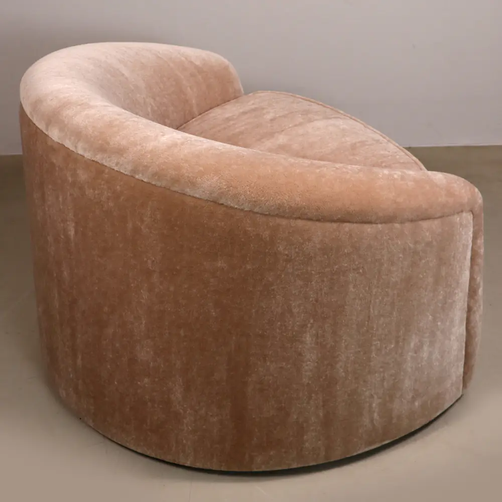 Aria Velvet Barrel Accent Chair – Sand