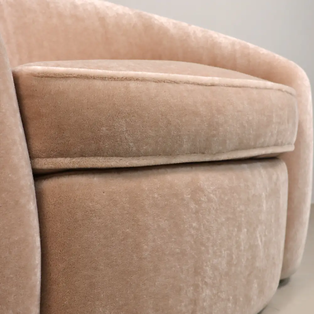 Aria Velvet Barrel Accent Chair – Sand