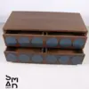 Orbit Eight-Drawer Sideboard with Blue Disc Pulls