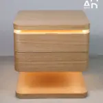 Aurora LED Oak Nightstand with Drawer