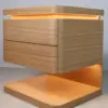 Aurora LED Oak Nightstand with Drawer