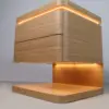Aurora LED Oak Nightstand with Drawer