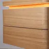 Aurora LED Oak Nightstand with Drawer