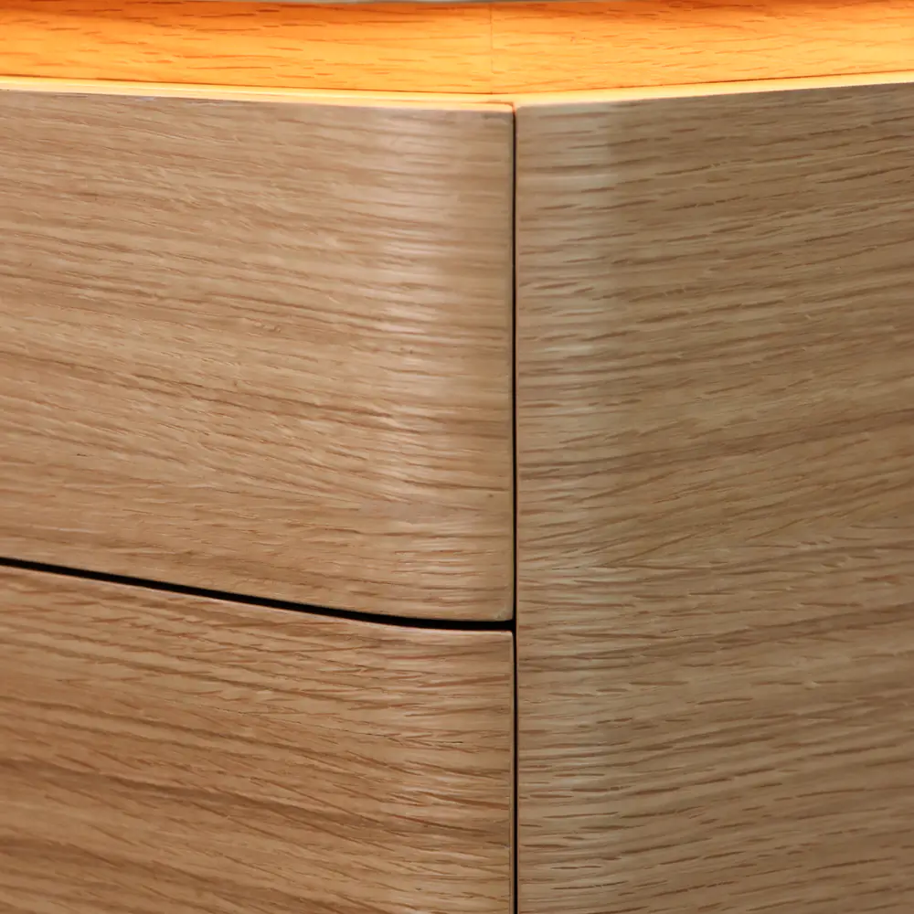 Aurora LED Oak Nightstand with Drawer