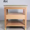 Oak Tray-Top End Table with Drawer and Shelf
