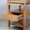 Oak Tray-Top End Table with Drawer and Shelf