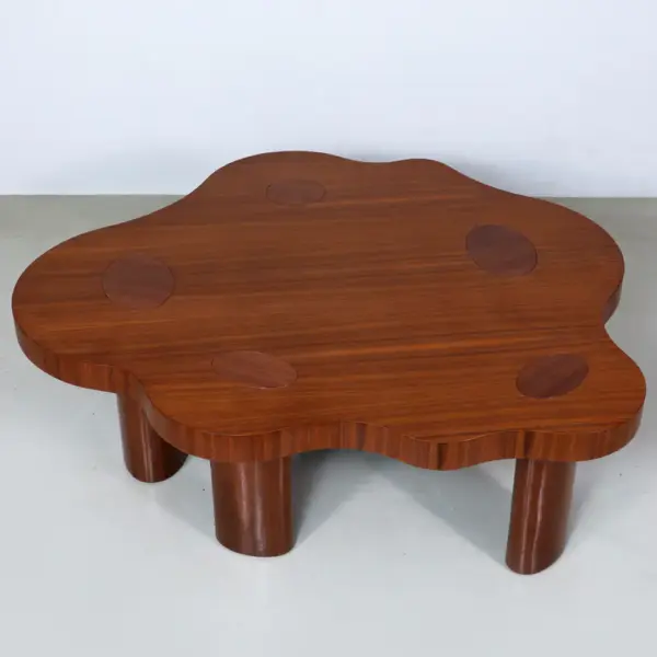 Walnut Cloud Coffee Table with Column Legs