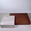 Luna Grey Marble & Walnut Block Coffee Table