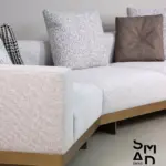 Arden Plinth-Base Sectional Sofa in Light Grey