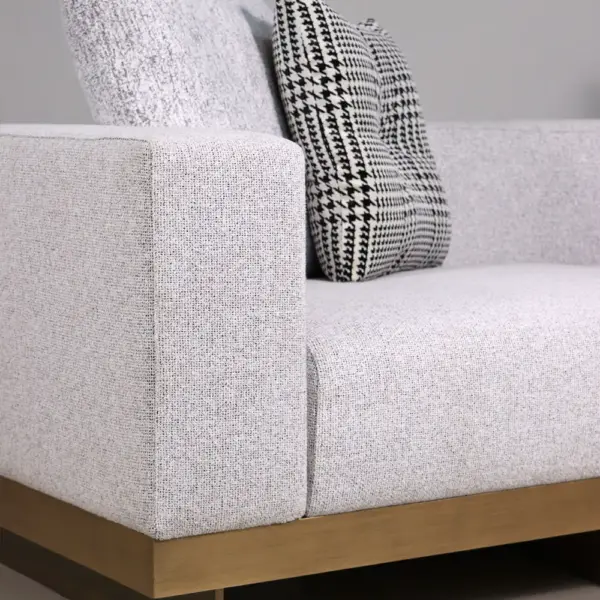 Arden Plinth-Base Sectional Sofa in Light Grey
