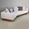 Arden Plinth-Base Sectional Sofa in Light Grey