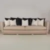Calder Taupe Sofa with Charcoal Velvet Back Cushions