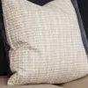 Calder Taupe Sofa with Charcoal Velvet Back Cushions