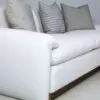Luna 3-Seater White Sofa with Brass Plinth Base