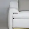 Luna 3-Seater White Sofa with Brass Plinth Base