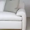 Luna 3-Seater White Sofa with Brass Plinth Base