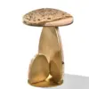 Aurelia Sculpted Stone & Brass Side Table Set