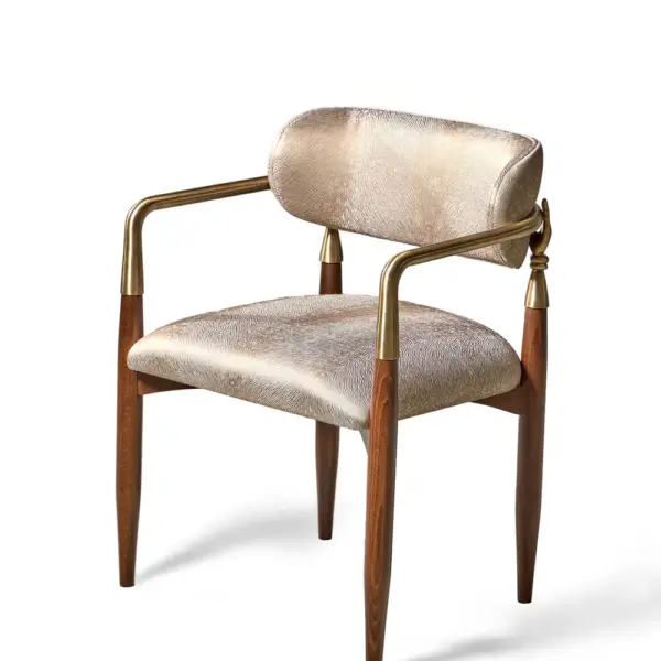 Auric Walnut Upholstered Armchair