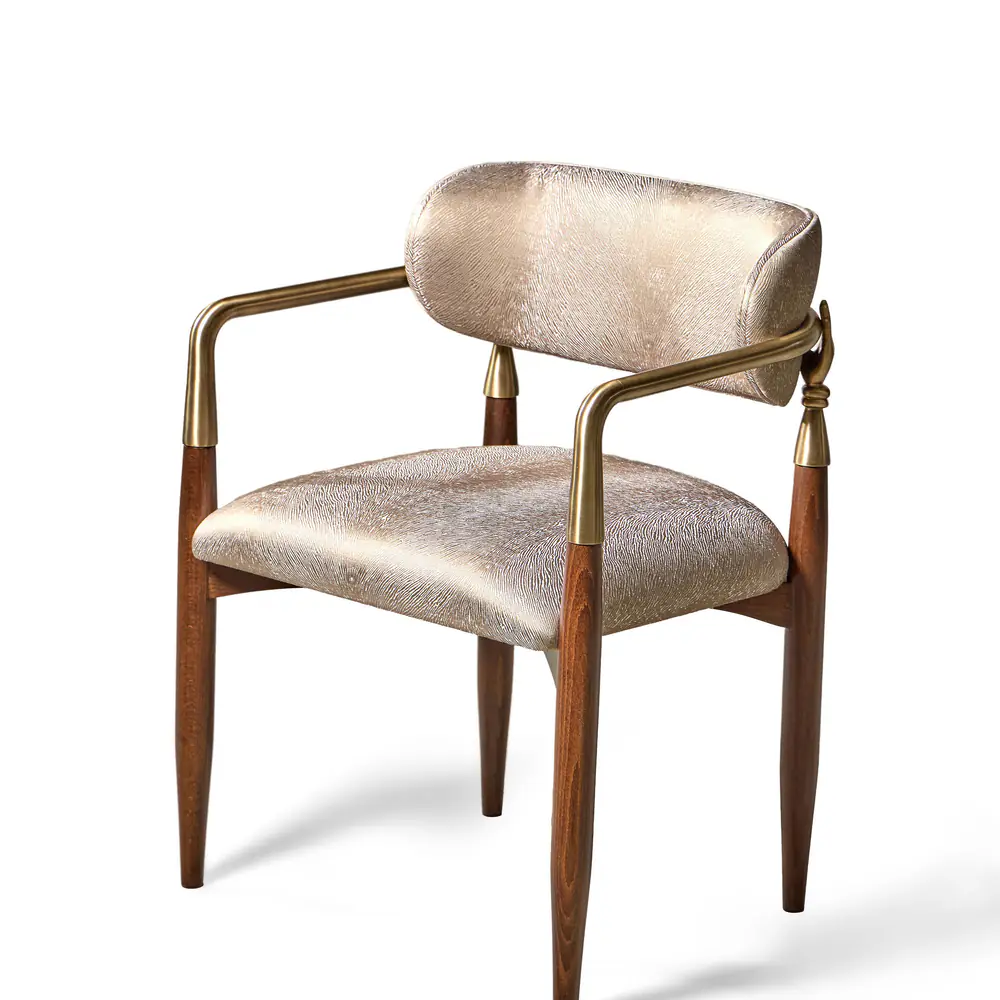 Auric Walnut Upholstered Armchair