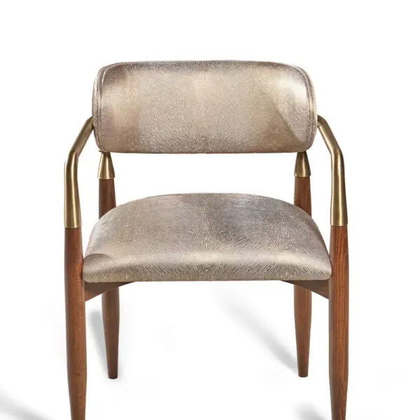 Auric Walnut Upholstered Armchair