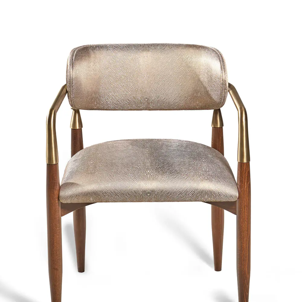 Auric Walnut Upholstered Armchair