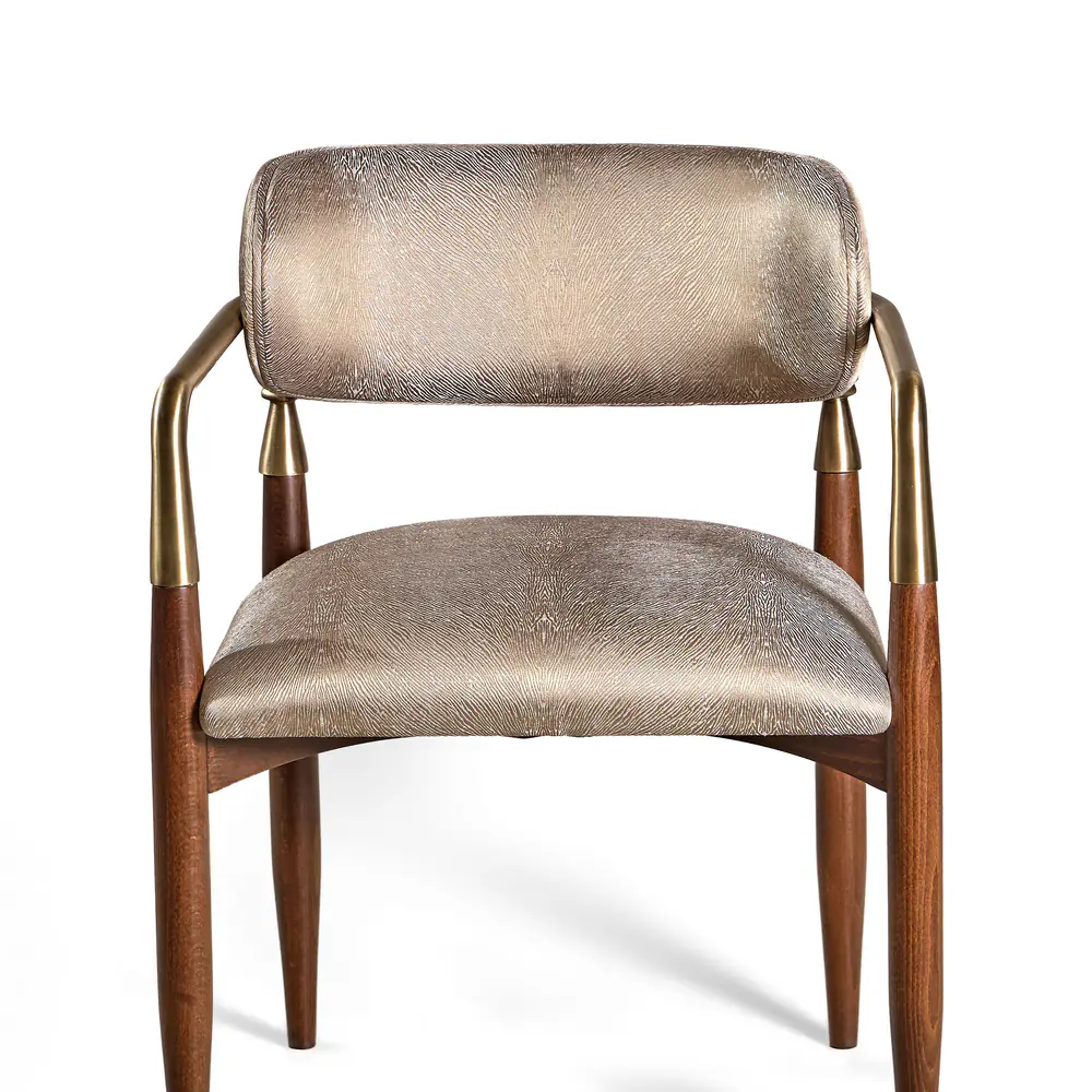 Auric Walnut Upholstered Armchair
