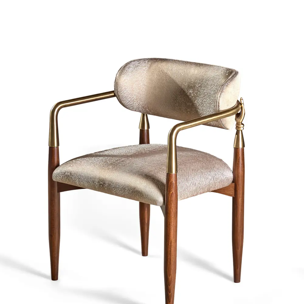 Auric Walnut Upholstered Armchair