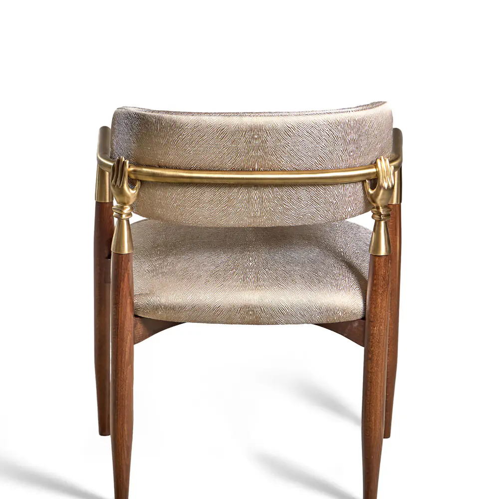 Auric Walnut Upholstered Armchair