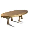 Arbor Canopy Brass Oval Dining Table