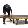 Arbor Canopy Brass Oval Dining Table
