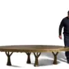 Arbor Canopy Brass Oval Dining Table