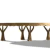 Arbor Canopy Brass Oval Dining Table