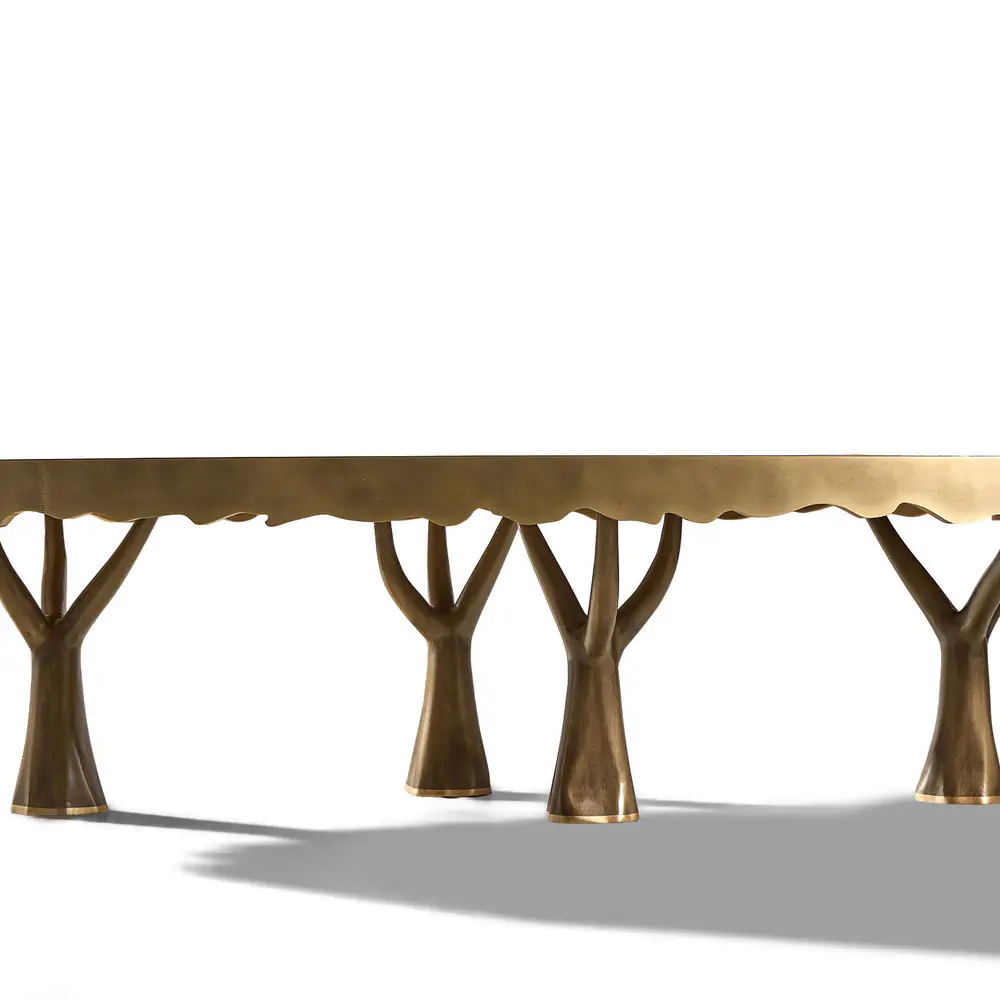 Arbor Canopy Brass Oval Dining Table