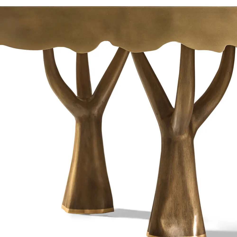 Arbor Canopy Brass Oval Dining Table