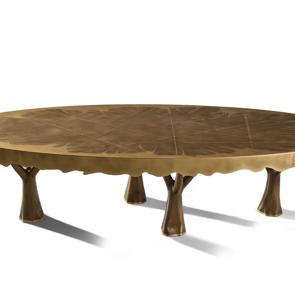 Arbor Canopy Brass Oval Dining Table