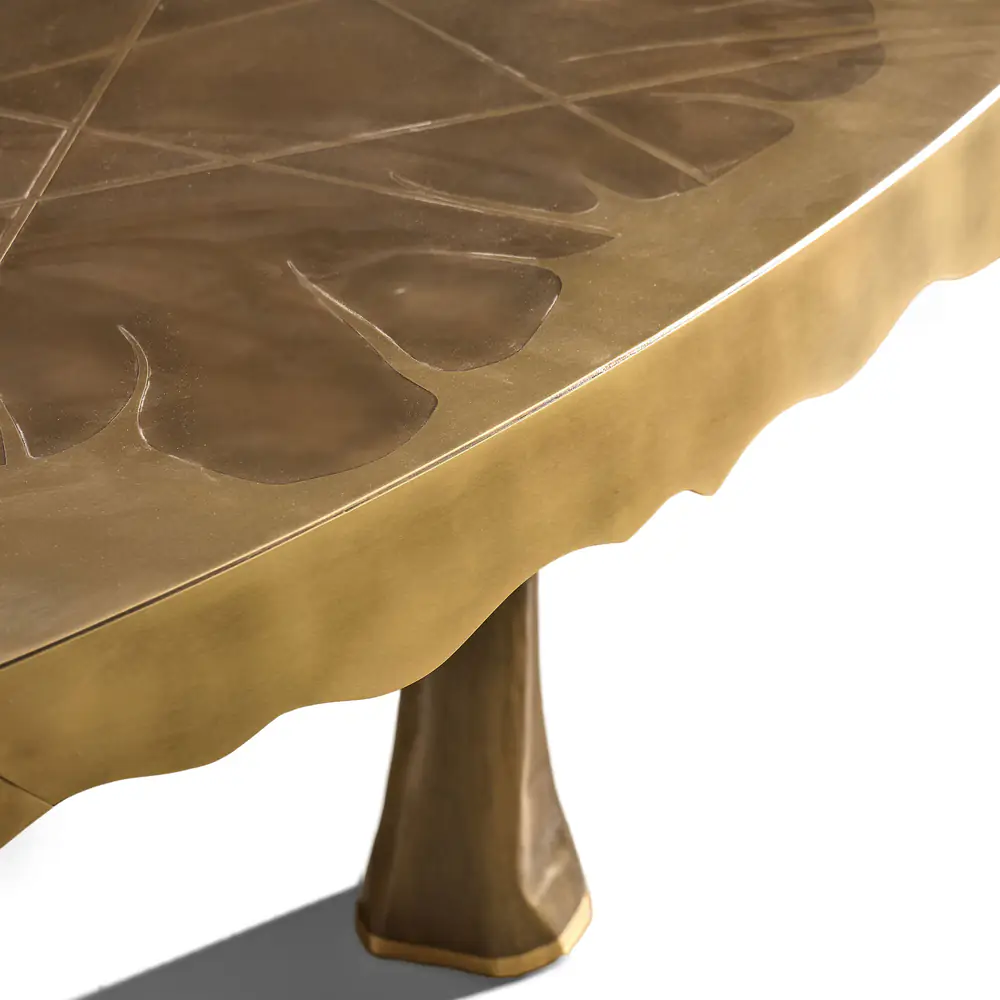 Arbor Canopy Brass Oval Dining Table