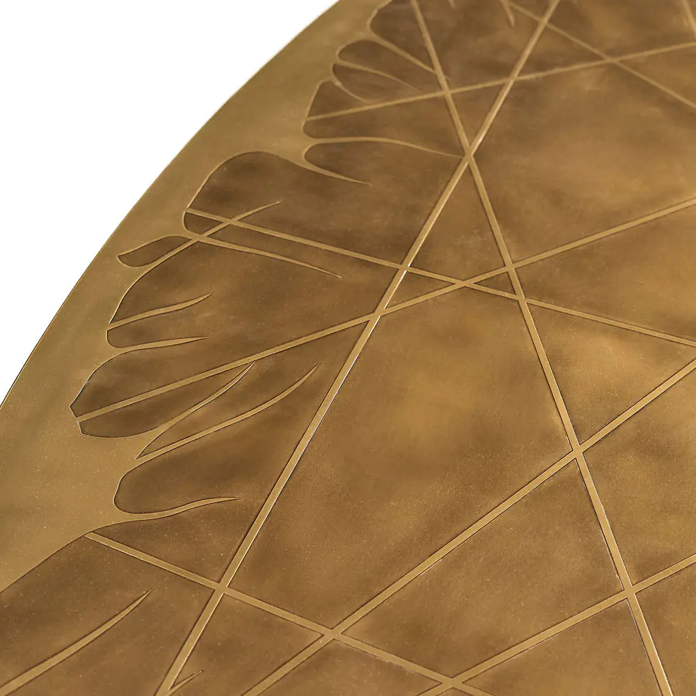 Arbor Canopy Brass Oval Dining Table