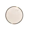 Stacked Geometry Round Side Table – Brass & White