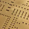 Punch Card Perforated Brass Coffee Table
