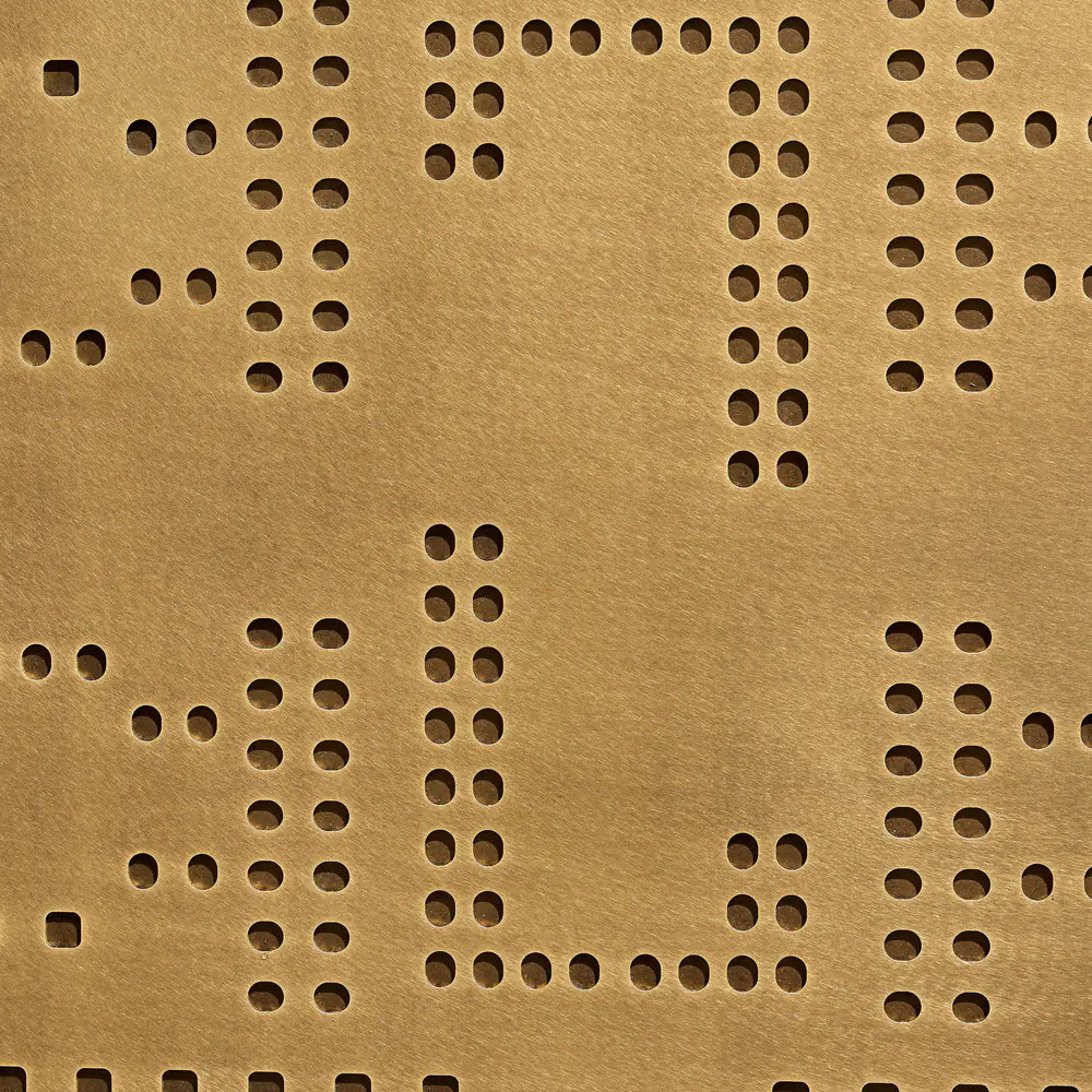 Punch Card Perforated Brass Coffee Table