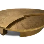 Solstice Etched Brass Round Coffee Table