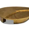 Solstice Etched Brass Round Coffee Table