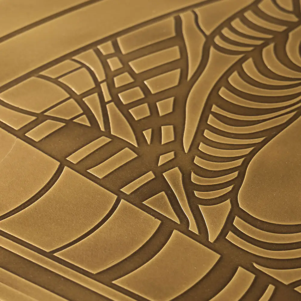 Solstice Etched Brass Round Coffee Table
