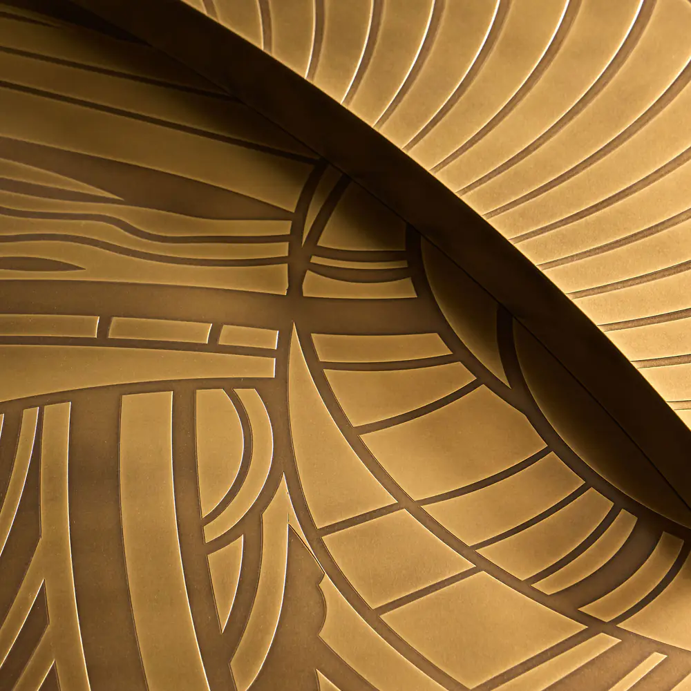 Solstice Etched Brass Round Coffee Table