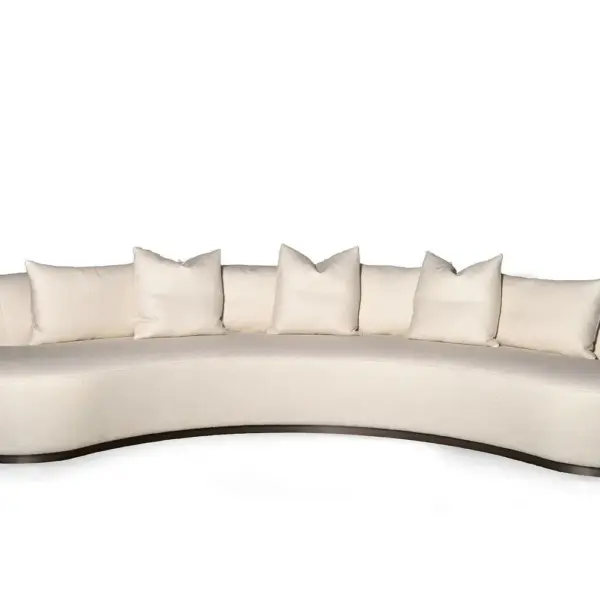 Crescent Curved Ivory Bouclé Sofa