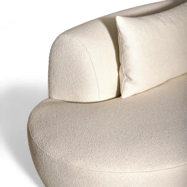Crescent Curved Ivory Bouclé Sofa